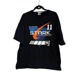 Stark Industries Tony Stark Black T-Shirt Iron Man Motor Racing Marvel Size 3XL